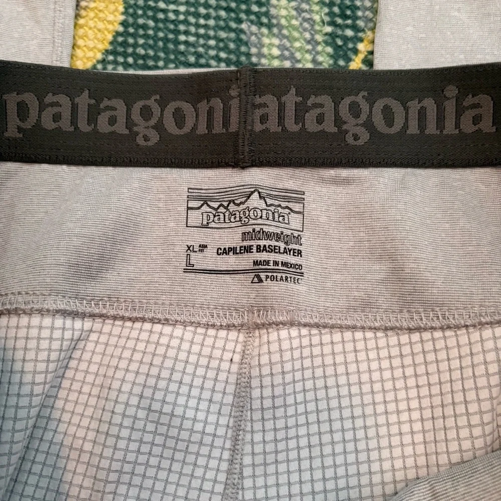 Patagonia Capilene Baselayer Leggings Grey Large - Picture 4 of 5